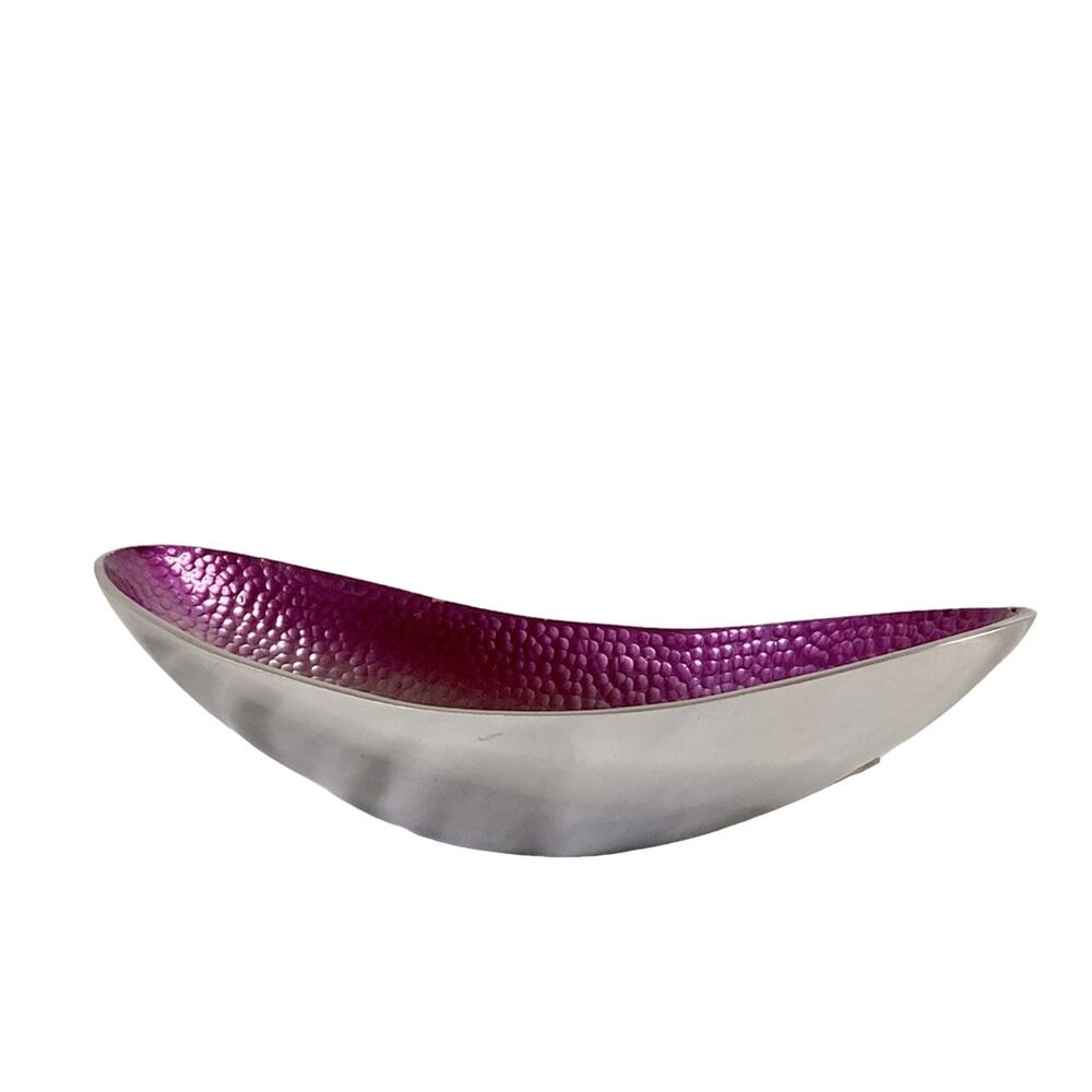 Iridescent Hues Of Purple Hammered Console Bowl